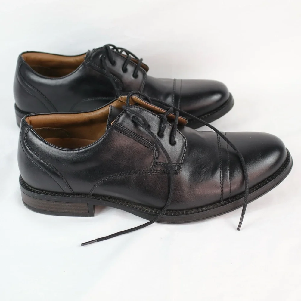 George Black Leather Dress‎ Oxford Shoes Mens Size 8W